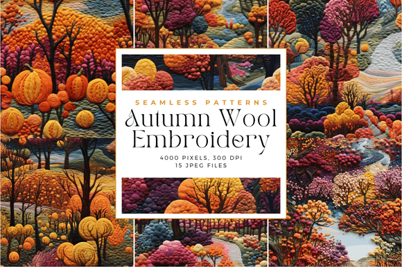 Autumn Wool Embroidery Seamless Patterns Review for Craft Fair Products
