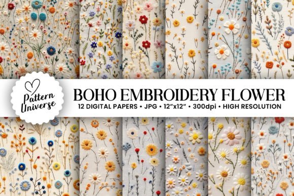 Boho Wildflowers Embroidery Patterns Review