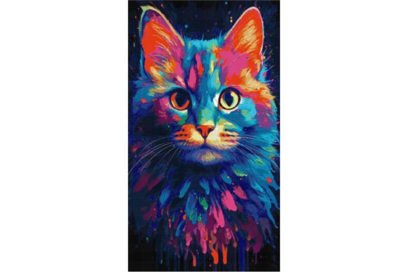 Cute Watercolor Cat Cross Stitch for Real Projects