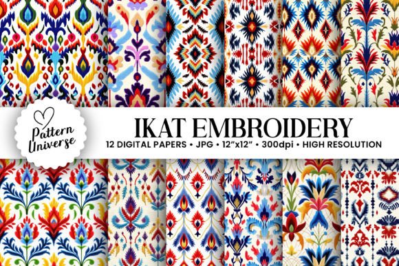 Ikat Embroidery Floral Seamless Patterns Review
