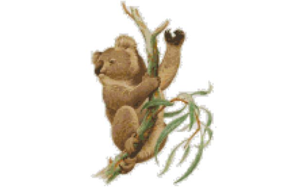 Reviewing Cross Stitch Pattern Koala-gum Leaves 2