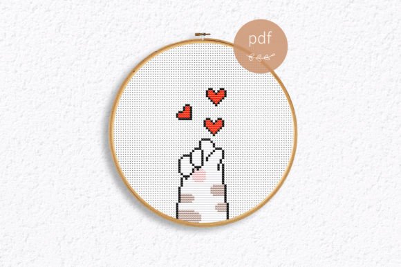 Valentines Day Cross Stitch Pattern for Apparel
